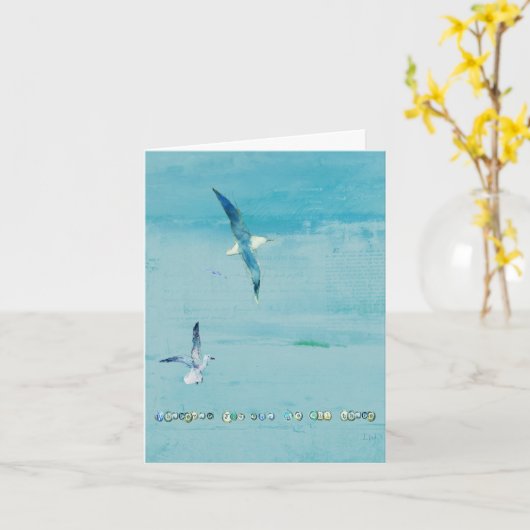 Ocean themed greeting card kaart (Gele Bloem)