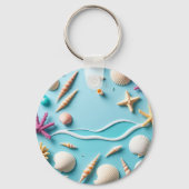 Ocean-Themed Keychain – Sea Life Design with Shell (Voorkant)