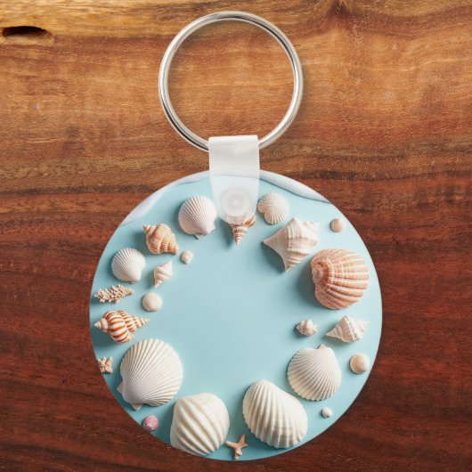 Ocean-Themed Keychain – Sea Life Design with Shell (Achterkant)