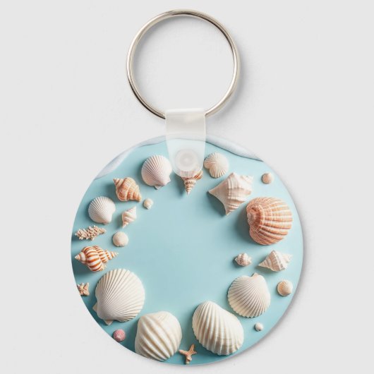 Ocean-Themed Keychain – Sea Life Design with Shell (Achterkant)