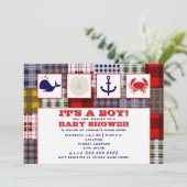 Ocean ThMED Baby shower Invitation - Pset Kaart (Staand voorkant)