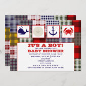 Ocean ThMED Baby shower Invitation - Pset Kaart (Voorkant / Achterkant)