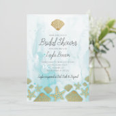 Ocean ThMET Beach Bridal Shower Invitation Kaart (Staand voorkant)