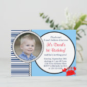 Ocean Thmet Birthday Invitation Kaart (Staand voorkant)