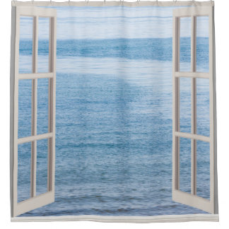 Ocean Through Window Lijst Shower Curtain Douchegordijn