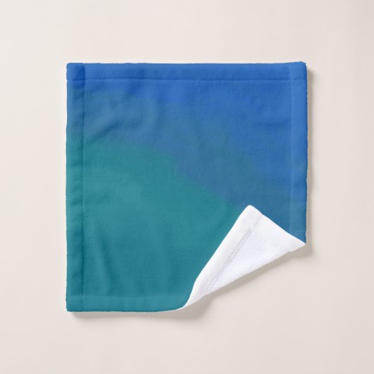 Ocean Tide Blue en Green Minimalist Bad Handdoek (Wasdoekje)