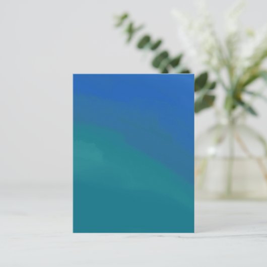 Ocean Tide Blue en Green Minimalist Briefkaart (Staand voorkant)