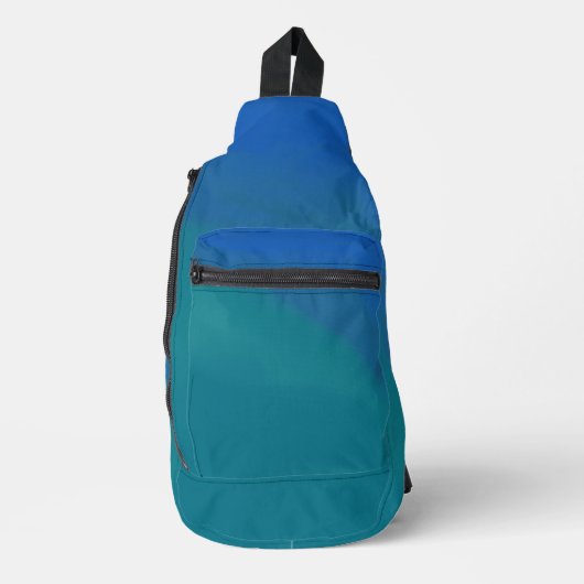 Ocean Tide Blue en Green Minimalist Sling Bag (Voorkant)