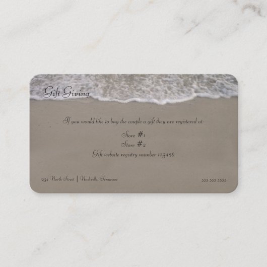 Ocean Tide Gift Giving Informatiekaartje (Voorkant)