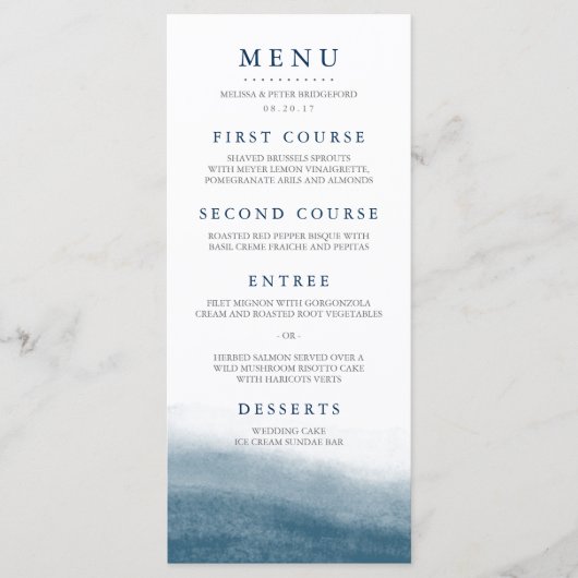 Ocean Tides Wedding Menu (Voorkant)