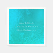 Ocean Tiffany Aqua Metallic Beach Bruiloft Bruid Servetten (Voorkant)