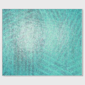 Ocean Tiffany Aqua Paint Strepen Linnen Metallic Cadeaupapier (Vlak)