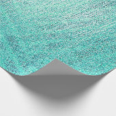 Ocean Tiffany Aqua Paint Strepen Linnen Metallic Cadeaupapier (Hoek)