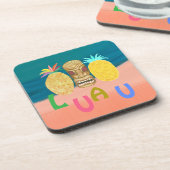 Ocean Tiki Ananas Luau Bier Onderzetter (Linkerzijde)