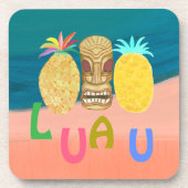 Ocean Tiki Ananas Luau Bier Onderzetter (Voorkant)