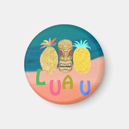 Ocean Tiki Ananas Luau Magneet (Voorkant)