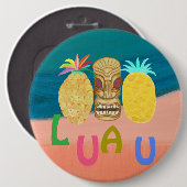 Ocean Tiki Ananas Luau Ronde Button 6,0 Cm (Voorkant /achterkant)