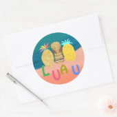Ocean Tiki Ananas Luau Ronde Sticker (Envelop)