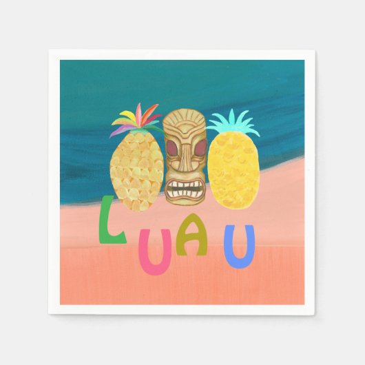 Ocean Tiki Ananas Luau Servet (Voorkant)
