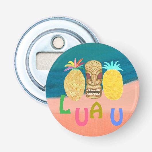 Ocean Tiki Pineapple Luau Button Flesopener (Voorkant)
