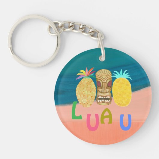 Ocean Tiki Pineapple Luau Sleutelhanger (Voorkant)