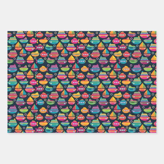 Ocean Transportation Pattern Inpakpapier Vel (Voorkant 3)