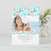 Ocean Treasures White Beach Afstudeerfeest Kaart (Staand voorkant)