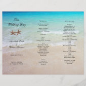 Ocean Tri-Fold Tropical Beach Wedding Programme (Voorkant)