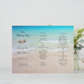 Ocean Tri-Fold Tropical Beach Wedding Programme (Staand voorkant)