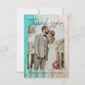 Ocean Tropical Beach Foto Bruiloft Dank u kaart (Voorkant)