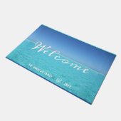 Ocean Tropical Beach House Calligraphy Welcome Deurmat (Schuin)