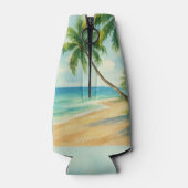 Ocean Tropical Beach Island Zomerbruiloft Flesjeskoeler (Achterkant)