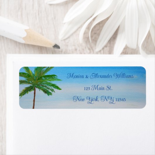 Ocean Tropical Beach Retouradreslabel Etiket (Insitu)