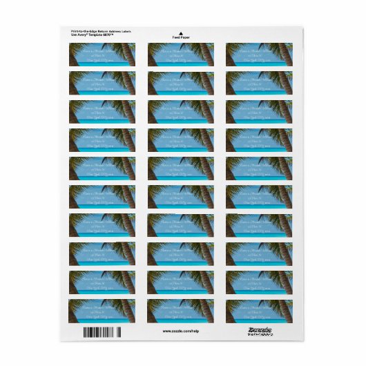 Ocean Tropical Beach Retouradreslabel Etiket (Full Sheet)