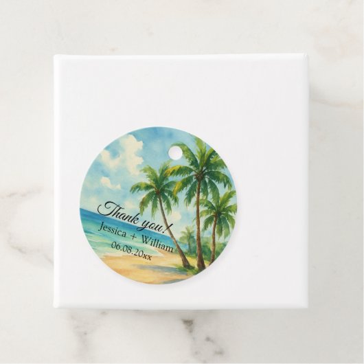 Ocean Tropical Island Beach bruiloft Dank u Bedankjes Labels (In situ)