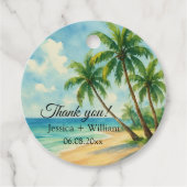 Ocean Tropical Island Beach bruiloft Dank u Bedankjes Labels (Voorkant)