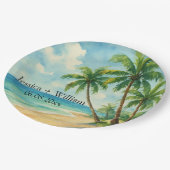 Ocean Tropical Island Beach bruiloft Dank u Papieren Bordje (Gekanteld)