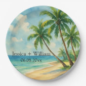 Ocean Tropical Island Beach bruiloft Dank u Papieren Bordje (Voorkant)