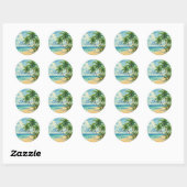 Ocean Tropical Island Beach bruiloft Dank u Ronde Sticker (Vel)