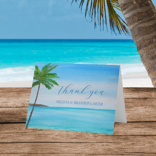 Ocean Tropical Wedding Jubileum Dank u Bedankkaart