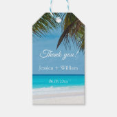 Ocean Tropical Wedding Jubileum Dank u Cadeaulabel (Voorkant)