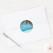 Ocean Tropical Wedding Jubileum Dank u Ronde Sticker (Envelop)