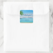 Ocean Tropical Wedding Jubileum Dank u Vierkante Sticker (Tas)