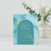 Ocean Turquoise Blauwgroen Gold Wedding (Staand voorkant)