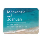 Ocean Turquoise Water Beach Wedding Save the Date Magneet (Horizontaal)