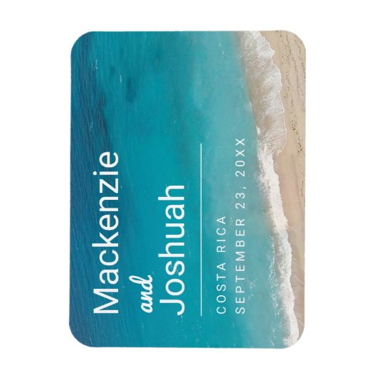 Ocean Turquoise Water Beach Wedding Save the Date Magneet (Verticaal)