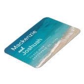 Ocean Turquoise Water Beach Wedding Save the Date Magneet (Linkerzijde)