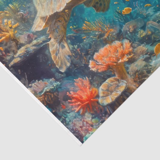 Ocean Turtle - Decoupage - Tissue Paper Tissuepapier (Detail)