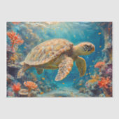 Ocean Turtle - Decoupage - Tissue Paper Tissuepapier (Voorkant)