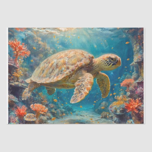 Ocean Turtle - Decoupage - Tissue Paper Tissuepapier (Voorkant)